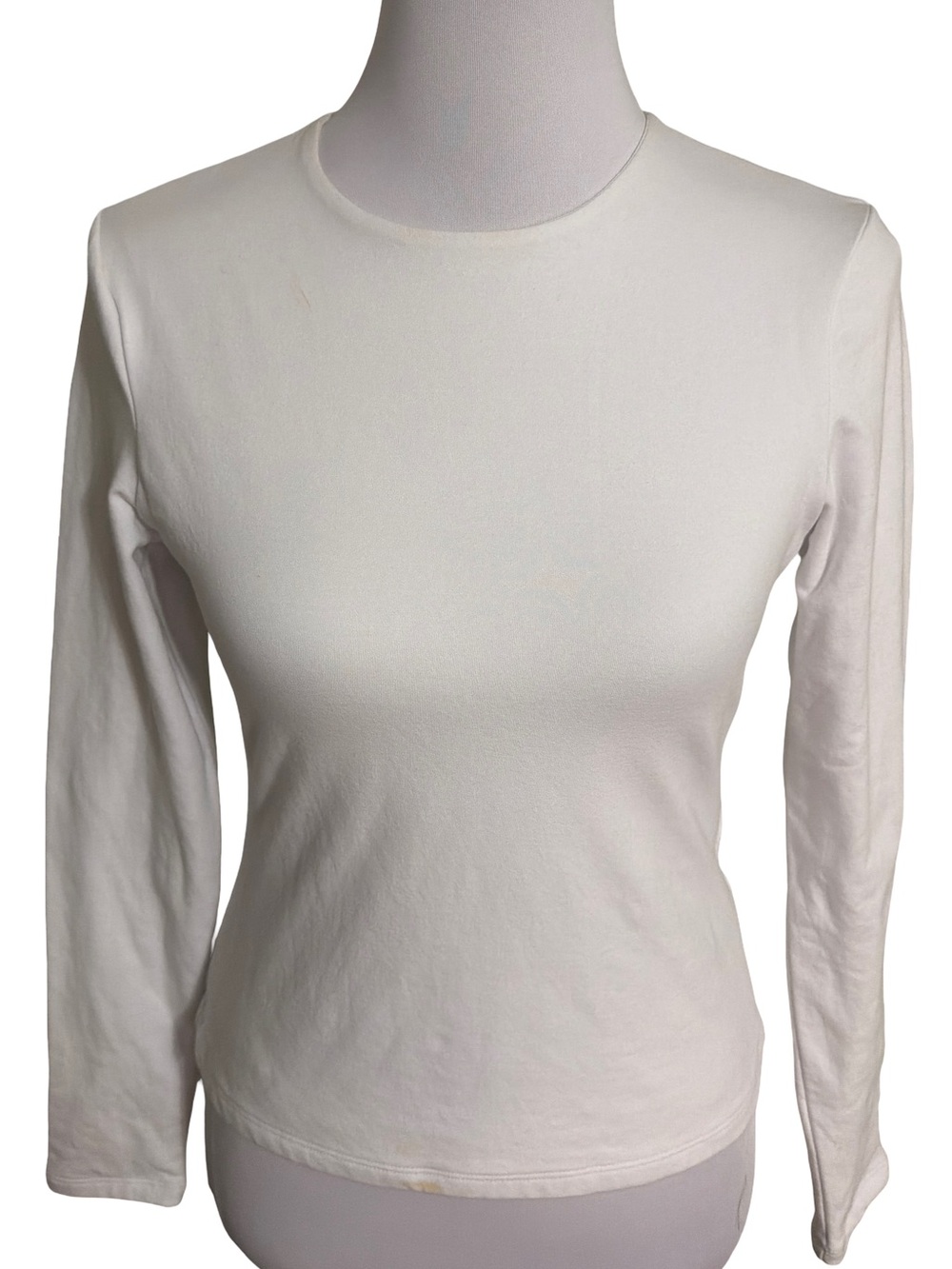 Abercrombie & Fitch White Long-Sleeve Crew Tee